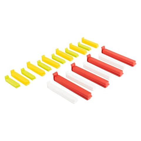 Linden Sweden Twixit! Bag Clips - Set of 20 - Keep Food Fresh, Prevent Spillage - Great for Storage and Organization - Microwave, Freezer and Dishwasher-Safe - BPA-Free Cover