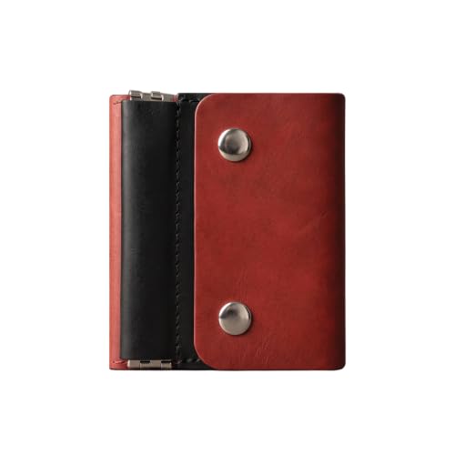 Image of The Wallet Store ClickKiss Genuine Leather Wallet for Men - Red