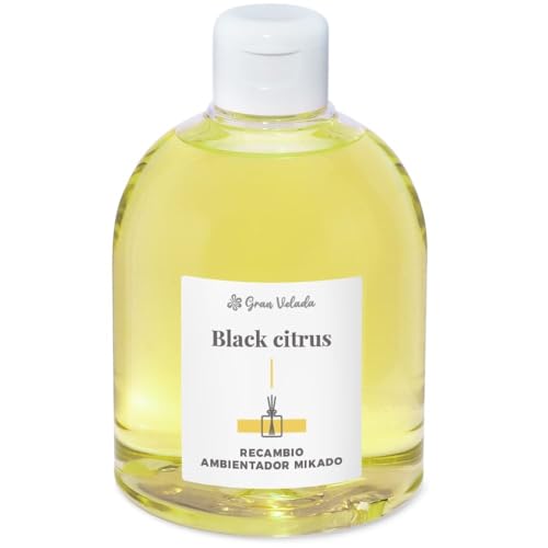 Recambio Mikado Black Citrus 2 | Fragancia intensa y duradera para ambientar cualquier espacio. Ideal para mikados, sprays y coches. Pack fácil de mezclar.