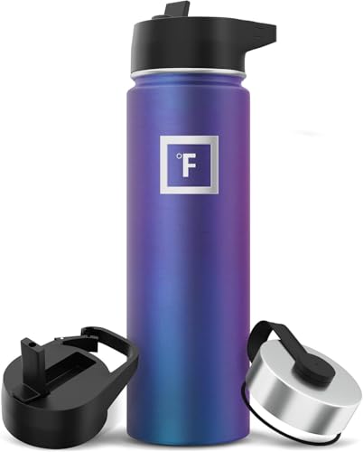 Botella Agua Acero Inoxidable con Pajita - 650/950/1200/1800 ml - Aislada Doble Pared Cantimplora sin BPA - Botella Termica Agua Fría - Garrafa Termo Gym Gimnasio Senderismo Niños - Water Bottle
