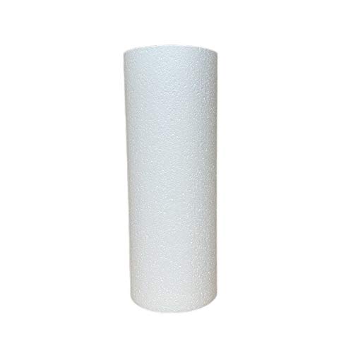 Lealoo Cylindre en polystyrène diam. 15 x Haut. 40 cm, Colonne en Styropor Blanc pour présentoir, de densité Pro, 28 kg/ m3