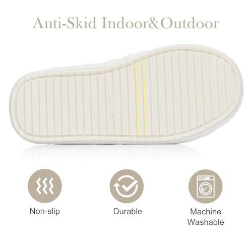 Image of GOEWY Cross Band Slippers for Women with Cozy Memory Foam Machine Washable