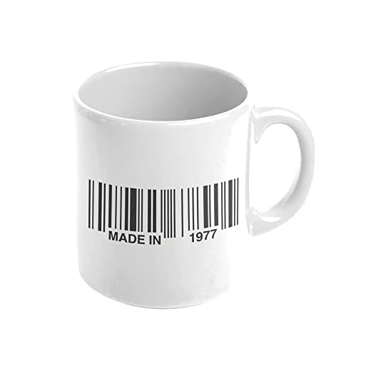 MUG de cerámica con diseño de cumpleaños código de barras de 1977
