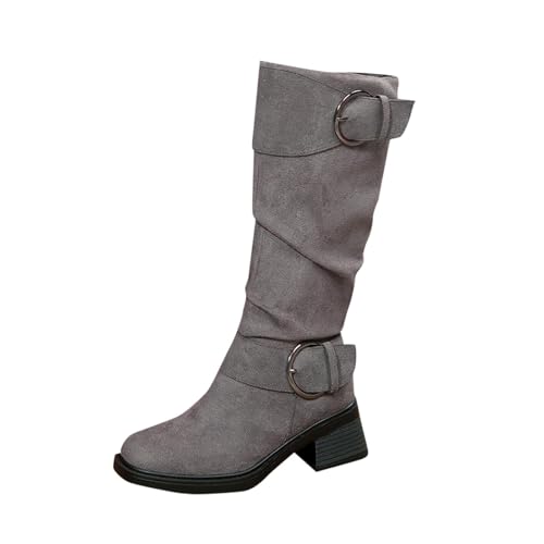 Bottes automne hiver à boucle décorative et talon épais stable
