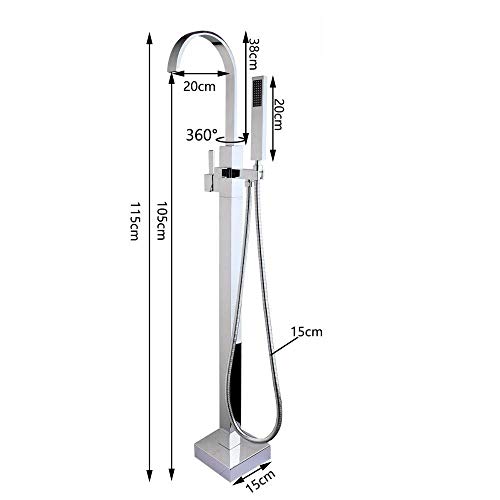 Mitigeur douche chrome poli avec douchette à main chic par LWX - 6