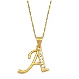 Collar personalizado para hombre y mujer, collares de letras A-Z, color dorado, con dije de inicial del alfabeto, cadena para mujeres y niñas, circonita cúbica, joyería de letras inglesas