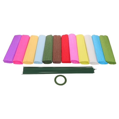 Kit fleurs papier crépon Housoutil pour bouquet et emballage cadeau de printemps