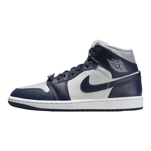 Air Jordan 1 Mid SE Women's Shoes (FZ8777-044, Football Grey/White/Gym Red/Midnight Navy)