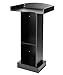 BEQUZON Black Podium Stand for Lectern, Presentation, Church, Classroom, Shelf Adjustable