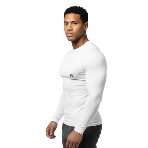 Image of NINQ Full Sleeve Compression, Workout, Round Neck, Down Shoulder T-Shirt - Men's Gym, Athletic & Sports Tights for Fitness