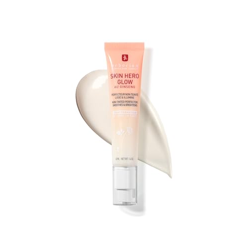 Erborian Skin Hero Glow, Non-Tinted Bare Perfector, Illuminates, Highlights, Hydrates, Smooths for Natural Radiant, Glass, Dewey Look, Korean Skincare