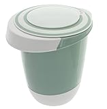 Rührschüssel Rührtopf Teigschüssel Schüssel mit gummiertem Stopp-Boden und Deckel mit Rühröffnung, (1,5 Liter, Grün-Weiß)