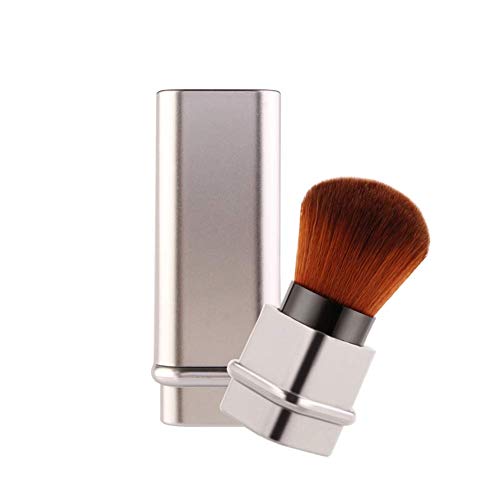 Adjustable Blush Brush Retractable Foundation Blusher Face Powder Beauty Cosmetic Tool (Silver)