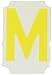 Brady 5060-M Vinyl (B-933), 2" Height Yellow Gothic Quik-Align, Legend "M" (Package of 10)