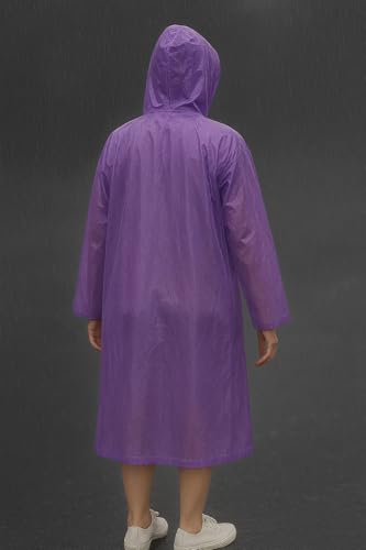 Image of Waterproof Unisex Raincoat | Hooded Full Sleeves Outdoor Poncho for Men, Women, Boys & Girls | Disposable Poncho Raingear Travel Rainsuit Barsaati Durable PVC Rainwear for Camping, Hiking, Travelling