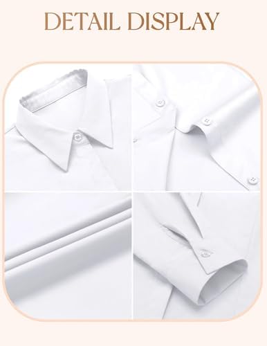 Plus Size Women's Long Sleeve Button Down Casual Work Shirt - Image 4