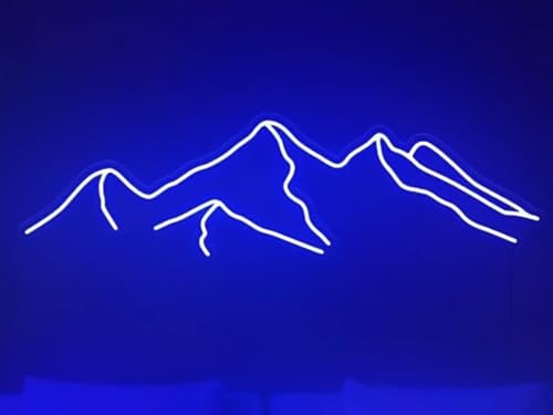 Image of Ulalaza LED Decorative Lights USB Mountains Sunrise Sunset Led Neon Signs Home Decoration Wall Art Holiday Gift Brightness Adjustable 16.5''x9.5''