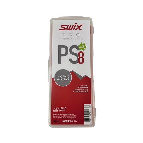 Swix PS8 Red Pro Speed Ski and Snowboard Iron-On Wax for Warmer Temperatures 180g