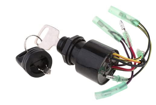 Interruptor de llave de barco de repuesto para caja de control de motor fuera de borda Mercury Mariner con 2 llaves, 3 posiciones, 6 cables,