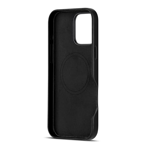 Étui en cuir pour iPhone 16 MagSafe Maogoam de luxe noir - 3