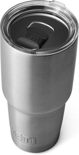 YETI Rambler 30 oz (887 ml) Tumbler with Removable Magslider Lid, Stainless Steel Vacuum Insulated Coffee Cup, Stainless Steel