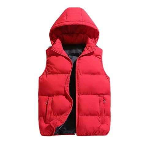 Chaleco sin mangas JXQXHCFS con capucha invierno casual para hombre 4