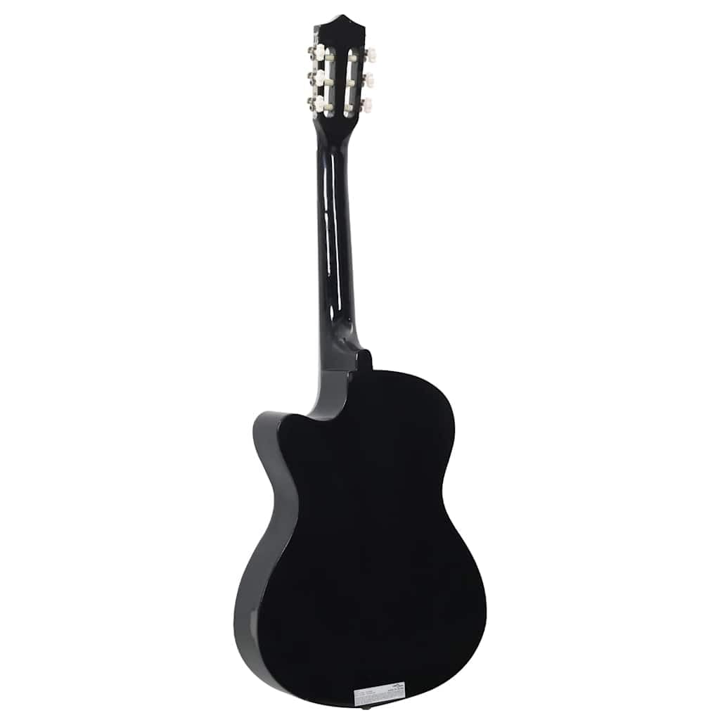 vidaXL 12-tlg Westerngitarre Set 38" Schwarz Akustische Gitarre 6 Saiten