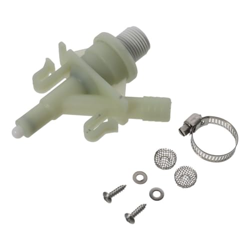Image of BYOBYO RV Toilet Water Valve Kit Flush Ball Seal Includes Hose Clamp and Fasteners Replacement Set 385311641 385311658 for Marine Toilet, white