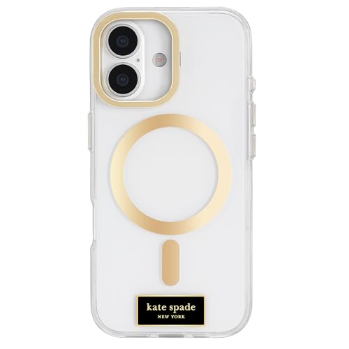 Image of kate spade new york iPhone 17 Case with Camera Stand - Icon Clear | Compatible with MagSafe - Lightweight Designer Case for iPhone 17 with Anti-Scratch Coating and Crystal Clear Design
