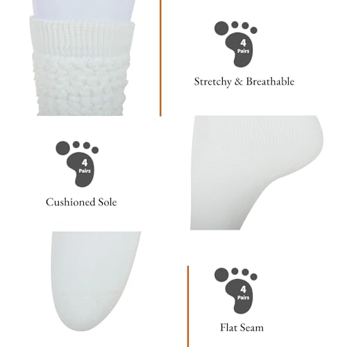 Image of Knee High Slouch Socks - Women's Scrunch Boot Socks Size 5-11 Calf Socks with Stacked Soles