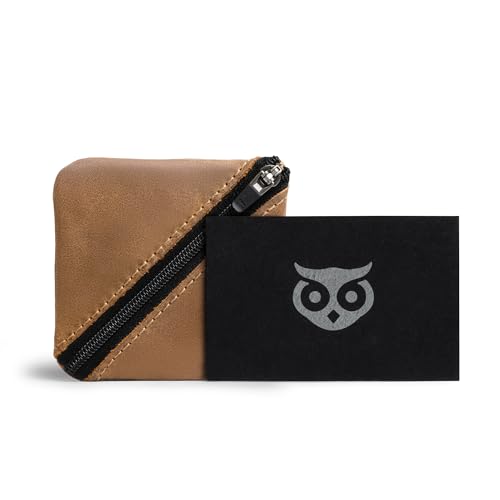 Image of Hide & Drink, Slash Zippered Pouch, Change Holder, and Storage for Pocket and Purse Organization with Zipper, Full Grain Leather, Handmade (Single Malt Mahogany)