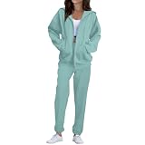 Sweatsuits Women 2 Piece Outfit Cozy Fleece Jogger Sets Zip Up Hooded Oversized Sweatshirt Joggers Sweatpants Set Cotton Jogging Matching Sweatset Athleisure Tracksuit Two Piece Fall Travel Outfits