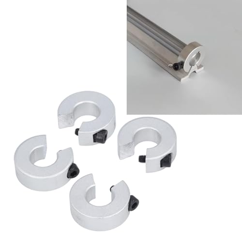 4Pcs Linear Rail Stop Collars Aluminum Alloy Fixing Rings for Shaft Clamp On Linear Rail Stop Collars, ID 16MM OD 35MM, M4 Screw Hole for DIY CNC Machine Tools