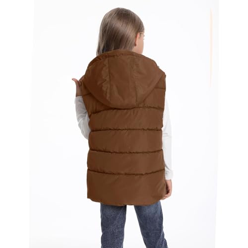 Toddler Boys Girls Winter Puffer Vest Boys Hooded Sleeveless Jacket Lightweight Warm Down Coat with Pocket Kids 3-12 Years4