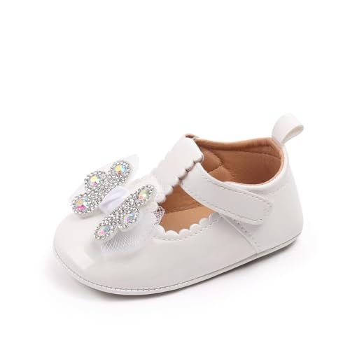 Baby Girls Mary Jane Flats Anti-Slip Soft Rubber Sole Pu Leather Toddler Bowknot Princess Dress Shoes2