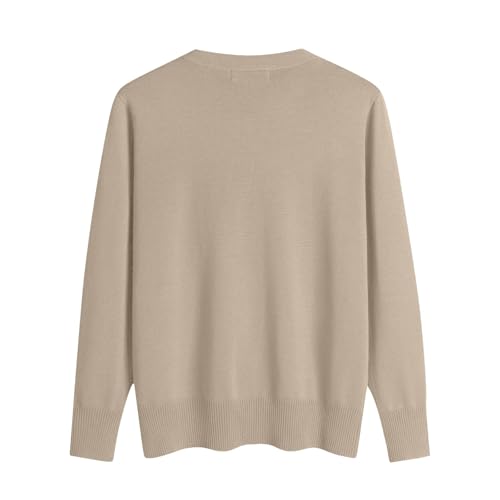 OIOLOYJM Fall Cashmere Sweaters for Women 2025 V Neck Long Sleeve Tops Knitted Pullovers Lightweight Merino Wool Sweater