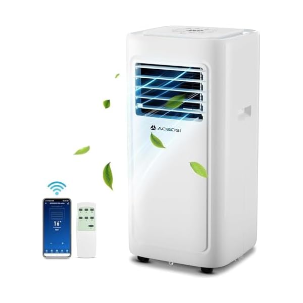 Aaobosi portable air conditioner 10000 btu portable ac units for room up to 220 sqft 4 in 1 ac cooler with wifi controlled display24hrs timer installation kit for home office dorm  urban country home decor