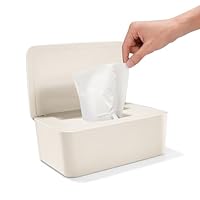 Feuchttücher Box mit Deckel, Feuchttücher Box Baby Feuchttücher Spender, Wasserdichte und Versiegelte Aufbewahrungsbox Feuchttuchspender für Badezimmer, Küche, Weiß