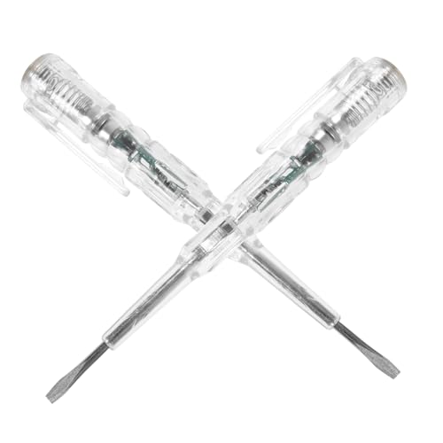 LALAFINA 2個 電圧検知機能付き検電ペン螺絲刀 路検査 小型用電気テスターペン 蛍光ランプ内蔵で活線判定可能 家 オフィス用