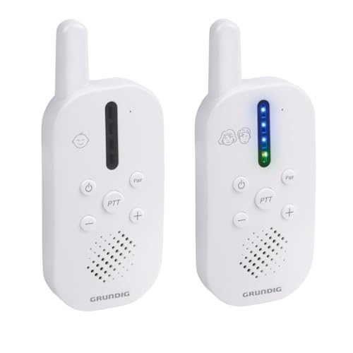 Grundig Vigilabebés Audio Dect - Cámara Vigilancia Bebe Sin Wifi - Monitor Bebe Con Indicador Led - Comunicación Bidireccional Sin Cámara - Portátil - Blanco