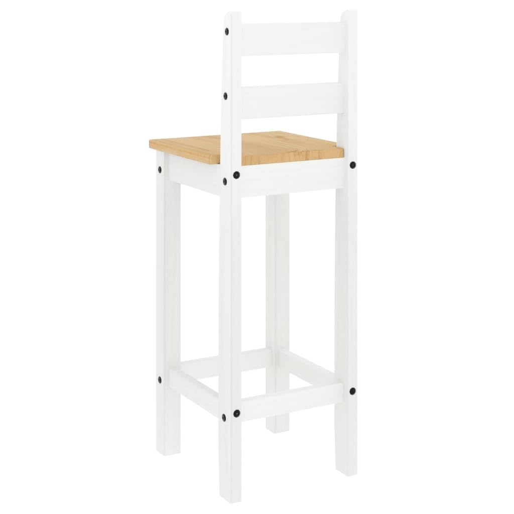 vidaXL Set de Bar 3 Piezas Madera Maciza de Pino Blanco, Set de Bar, Mesa y taburetes Altos, Mesa y sillas de Bar, Mesa y taburetes de Bar