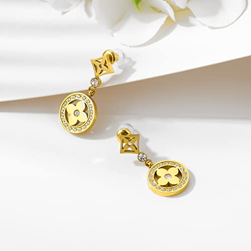 Earrings For Women Handmade Stud Earrings For Women Trendy Stainless Steel Stud Earrings For Women's Flat Back Earrings For Women, Men, And Girls Gold Fashionable Stylish Earring Studs #TOP1