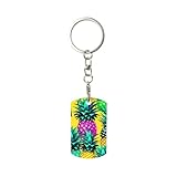 Qualité fiable : le porte-clés ananas coloré par sublimation est fabriqué avec des matériaux qui ne rouillent pas et sont difficiles à déformer, assurant une durabilité à long terme tout en rendant vos clés plus faciles à identifier parmi divers articles, un accessoire utile au quotidien.
