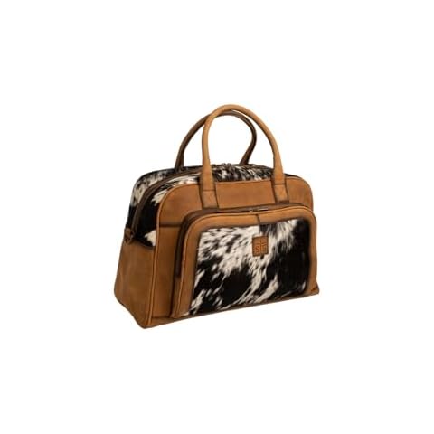 STS Ranchwear Women's Genuine Full Grain Leather Cowhide Carry-On Bag w/Dual Rolled Leather Carry Handles & Adjustable Leather Shoulder Strap Cover