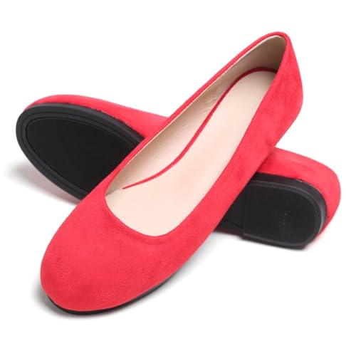 Image of Dear Time Women's Flats Comfortable Slip On Ballet Flats Soft Solid Casual Shoes