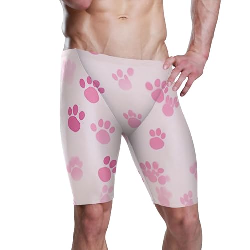 Dog Paw Print Men's Swim Jammers Racing & Training Swimsuit Fast, Flexible,Comfortable XXXL B0402249