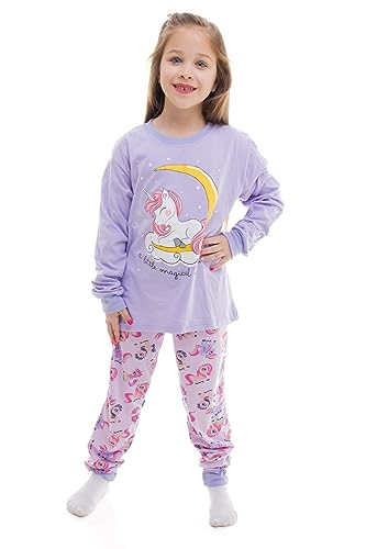 Pijama Algodão Longo Feminino Infantil Cor:Lilás;Tamanho:12