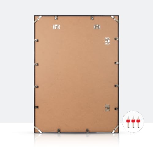 Image of Homso 20x28 Picture Frame in Black, Metal Thin Board 20 x 28 Frame with Acrylic Plexiglass for Poster Pictures A2 with Mat or 20x28 without Mat for Horizontal and Vertical