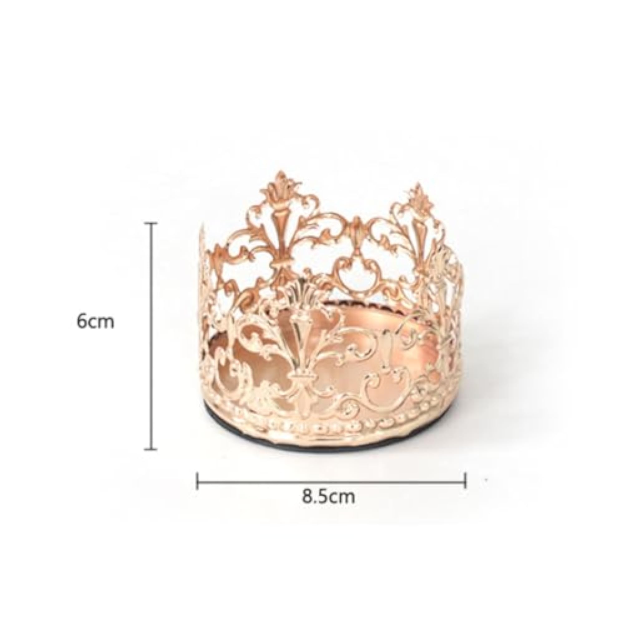 Crown Design Baroque Metal Candle Holder, Elegant Decor