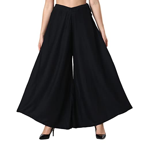 Image of Super Soft Flared Solid Rayon Sharara In 10 Attractive Colours For Women's And Girl's